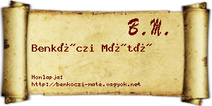 Benkóczi Máté névjegykártya