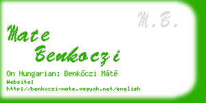 mate benkoczi business card