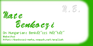 mate benkoczi business card